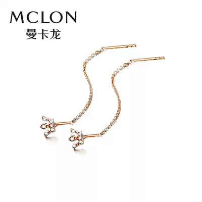 Mankalong small public announcement 18K gold earrings fashion color gold earrings popular rose gold personality tide take long version of women