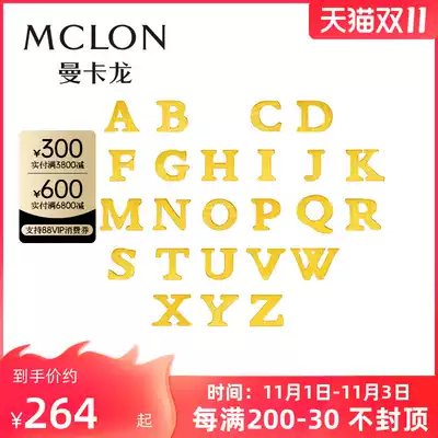 Mancalong letter transfer beads female fashion 3d hard Gold DIY beads couple hands gold pendant pricing