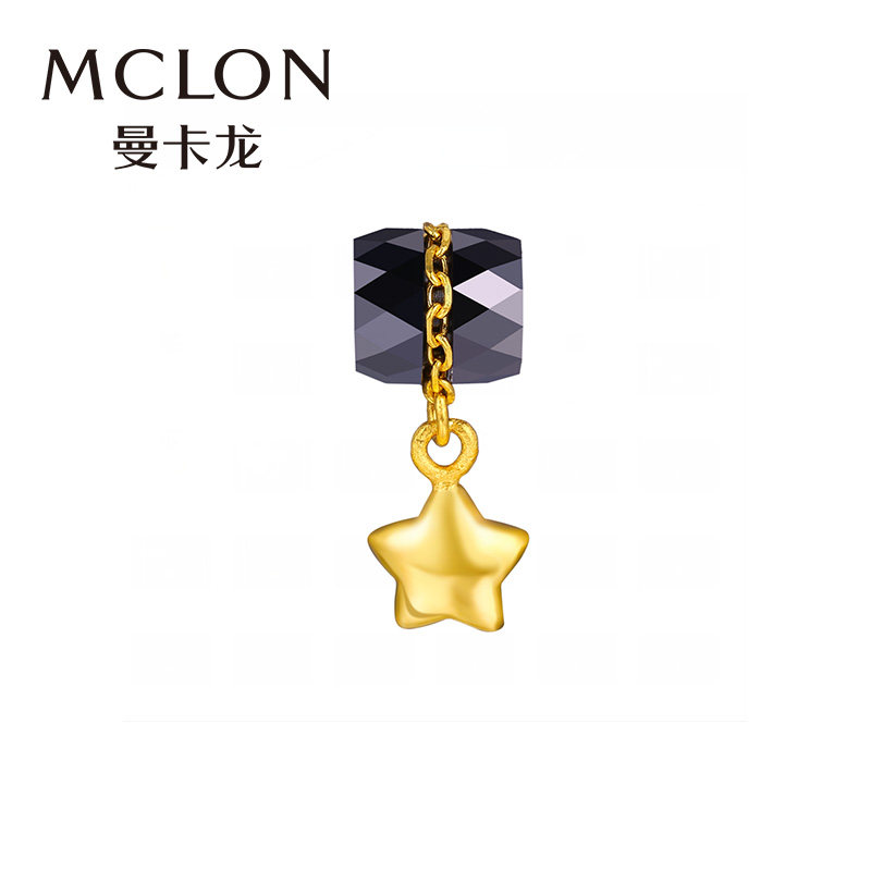 Mancaron Gold Pendant Stars Light Pendant Gold 3D Hard Gold Necklace Lock Bone Chain Hand Alchemy Gift Pricing