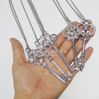 Not Lose Series Retro Style Multiple Key Pendant Long Necklace 2 Silver Plated