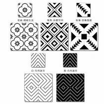 Nordic style black and white geometric flower brick fish bone kitchen bathroom floor tile restaurant wall tile background wall flower 300