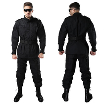Black multi-functional multi-bag tactical suit outdoor training workwear anti-scratch and wear-resistant military training suit