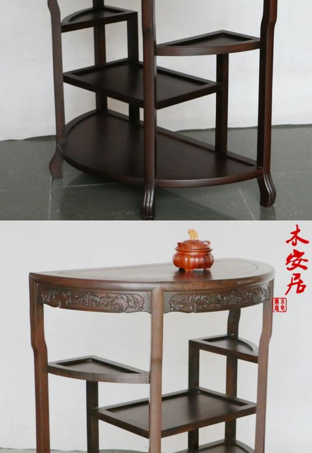 Trung Quốc hiện đại gỗ mun bán tròn bàn Đài Loan gỗ rắn hiên bàn đơn giản Trung Quốc đồ gỗ gụ chống lại bàn tường - Bàn / Bàn 	bộ bàn ghế gỗ cổ điển	