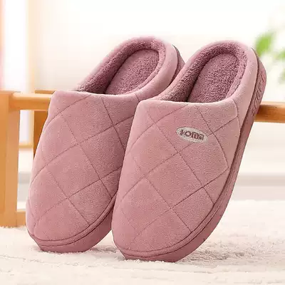 Winter slippers women warm indoor half-bag home middle-aged home Mother non-slip plush cotton slippers female platform