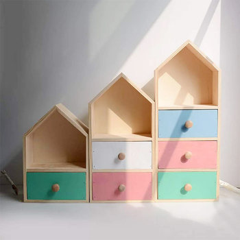 Nordic solid wood drawer type multi-layer bedside storage cabinet for small bedroom simple multi-function corner cabinet