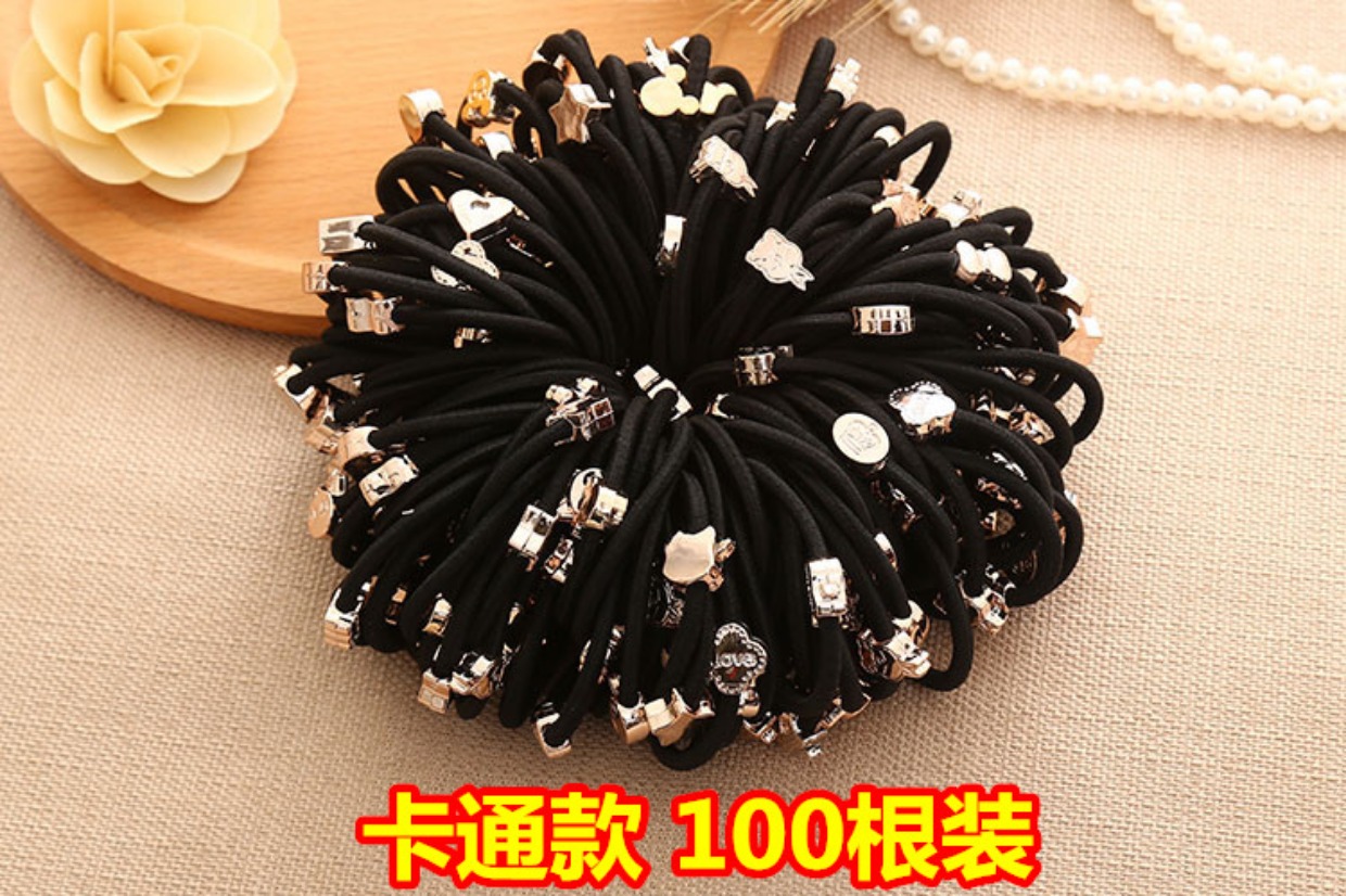 Baby phụ kiện cao su ban nhạc vòng tóc Hàn Quốc đầu dây đơn giản màu đen tie tóc band phụ kiện tóc phụ kiện tóc thẻ người lớn tóc nhẫn phụ kiện tóc xinh