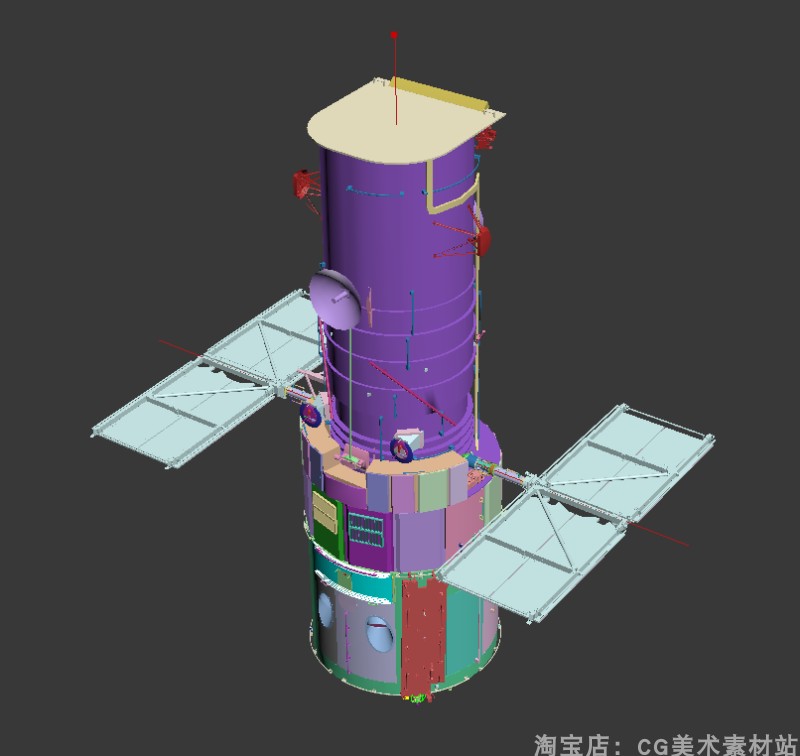 图片[3]-Blender/C4D/MAX/FBX宇宙天文美国NASA哈勃太空望远镜3D模型素材-cg男孩