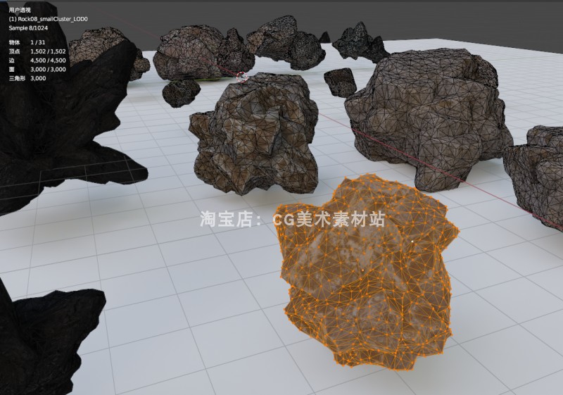 图片[5]-Blender/C4D石头石块山体山崖自然地形岩石3D模型素材-cg男孩