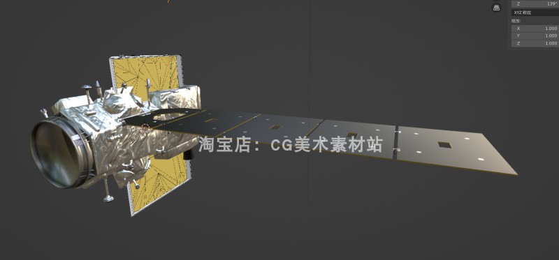 图片[4]-Blender/C4D美国NASA太空宇宙飞船ICESAT冰探测卫星3D模型素材-cg男孩