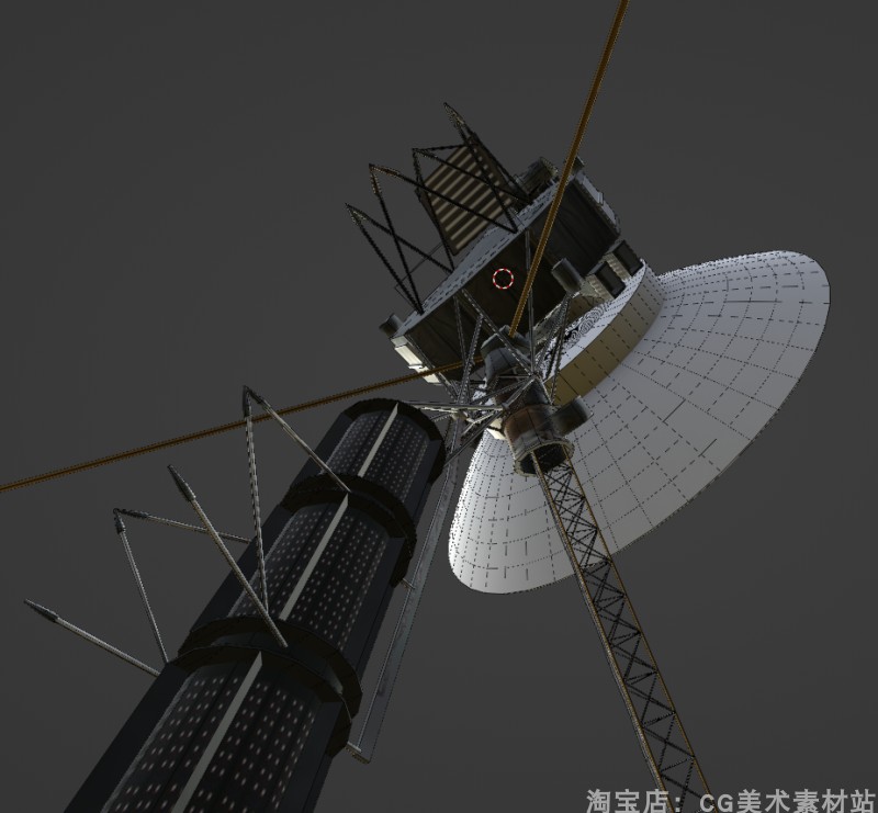 图片[4]-Blender/C4D美国NASA太空宇宙探测器Voyager旅行者号3D模型素材-cg男孩