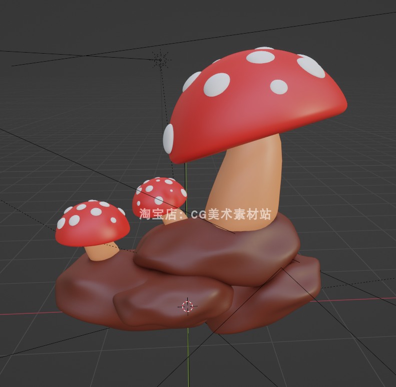 图片[10]-Blender自然植物仙人掌蘑菇花草树太阳彩虹向日葵3D图标模型素材-cg男孩