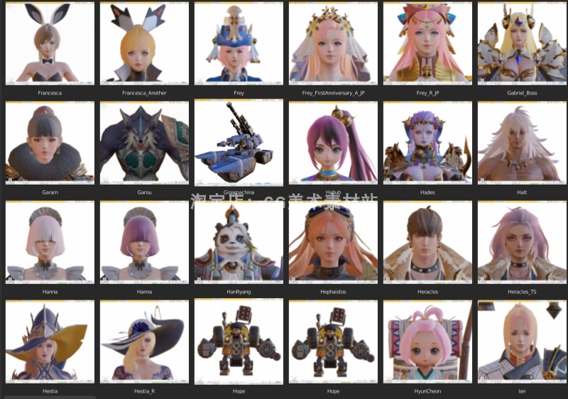 图片[12]-Blender游戏动漫原神Q版卡通漫画人物角色模型骨骼绑定资产库素材-cg男孩