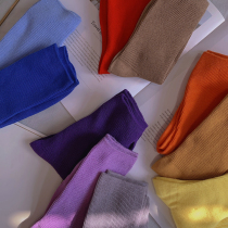 Rainbow Vertical Stripes Midbarrel Socks Lady Brief Autumn Winter Warm Socks Macarons Warm Heaps Stockings Stockings Stockings Stockings Socks