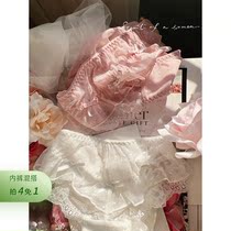 Sweet spot Dot Yarn Butterfly Knot Low Waist Lace Skirt Pure Color Fresh Girl Pants New Pure Cotton Stall Triangle Pants