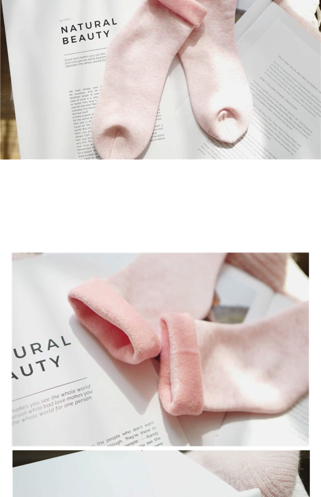 Ấm nhung lót dày đan còng ấm vớ vớ mùa thu và mùa đông vớ cotton PS369 vớ da
