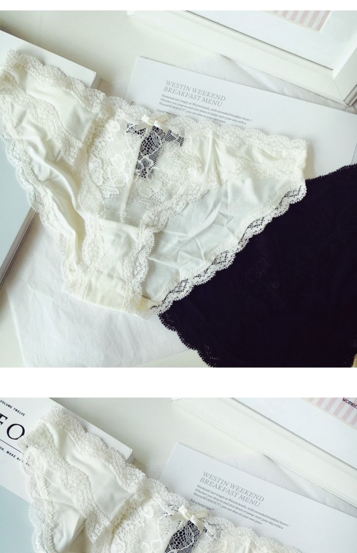 Trong nước Mỹ! Bà bán ngọt PK129 đồ lót đầy đủ ren mềm quần lót cạp cao