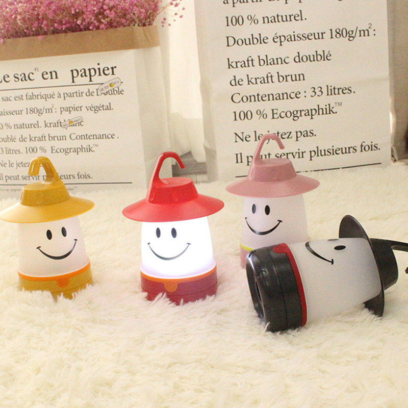 Children's tent Decorative Lights Adorable Smiley Face Light Bedroom Small Night Light Outdoor Tent Light Camping Smiles Face Lamp