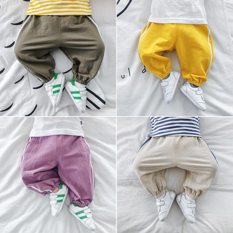 Clearance Sale Baby Ice Silk Cotton Linen Pants Baby Thin Webbing Casual Sports Pants Newborn Mosquito Pants 2 - Taobao