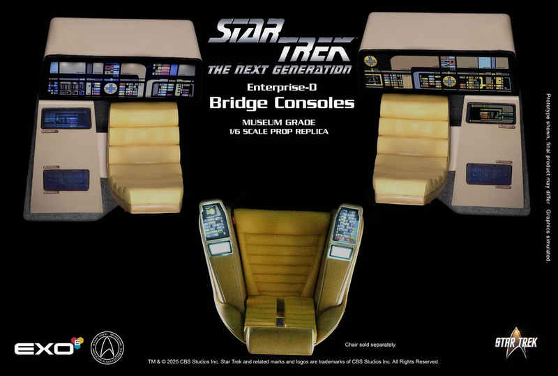 Exo-6 Star Trek Console Set (Ops/Conn) Left and Right Chairs Officially Licensed