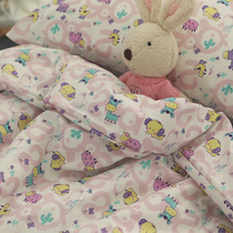 Cartoon Farm Animal Pure Cotton Cloth Custom Made Girl Children Dormitory Nursery Bed Linen Quilt Cover Bed