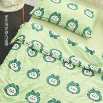 Cute Green Frog children Pure cotton washed cotton Dingding as Kindergarten Single Suite Quilt Cover Bed Linen Bed