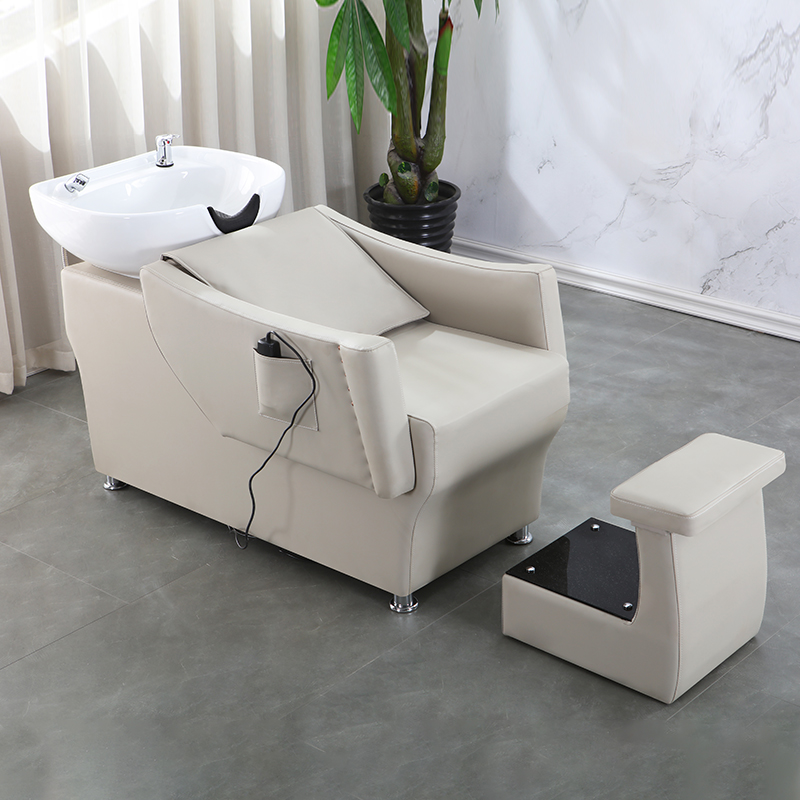 Intelligent electric massage bed semi-reclining stainless steel ceramic basin Beauty hair washing head bed Flushing Water Bed Multifunction Flush Bed