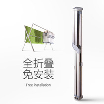 Huafeng stainless steel X-type floor-to-ceiling foldable clothes rack double rod cool and dry cotton quilt balcony indoor and outdoor telescopic