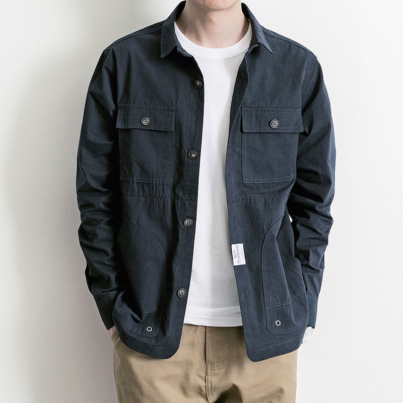 Freehand homemade autumn new Japanese retro tooling long-sleeved shirt casual Harajuku style men's shirt tide