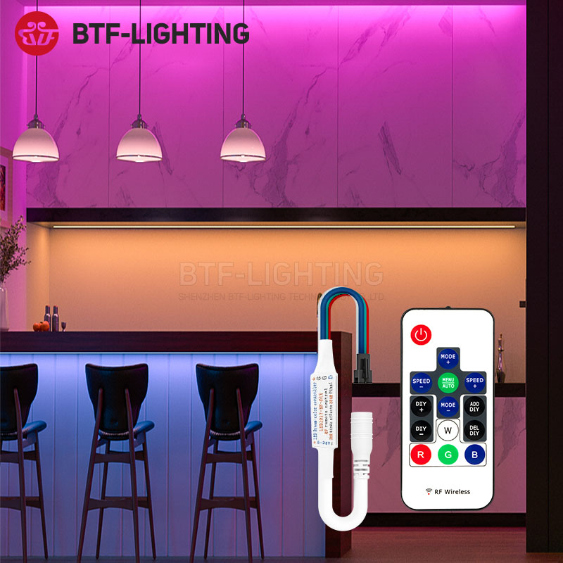 Hot selling LED full-lantern WS2812 2811 1903IC wireless radio frequency multiple effects remote control wide pressure controller