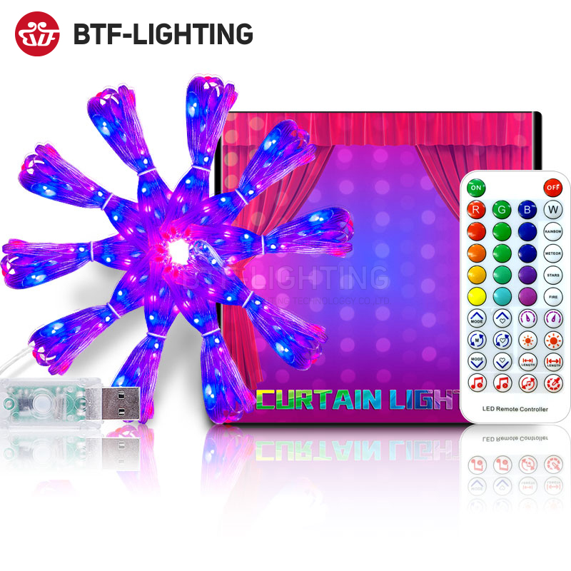 New products LED Fiction Curtains Light Birthday Romantic Atmosphere USB Full-Carnivals Water Crystal Lamp Creative colorful copper wire lamp string