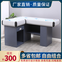 Cashier counter supermarket convenience store stainless steel bar smoke cabinet fruit shop pharmacy metal corner cashier cabinet