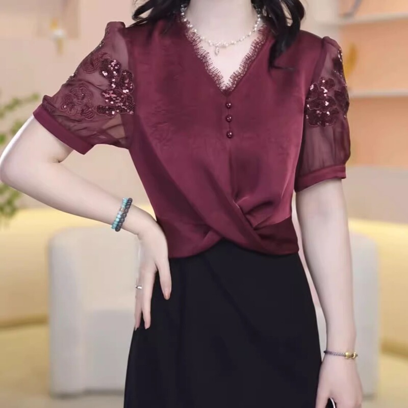 High-End Ice Silk Satin Elegant Dress for Ladies, 2026 Summer New Style, Fashionable and Age-Reducing Dress for Mother-In-Law
