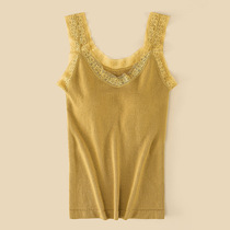 Autumn and winter thickened wool coil warm vest womens belt bra slim body tight base vest warm underwear cotton sweater