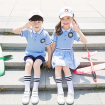 2019 new kindergarten garden clothes summer clothes Primary school class clothes School uniform custom sports suit dress performance suit