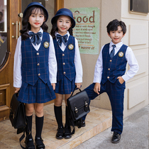 Kindergarten Garden Clothing Spring Autumn Clothing Children Yinglun Wind Primary School Students School Uniform Suit Waistcoat Suit Class 3 sets