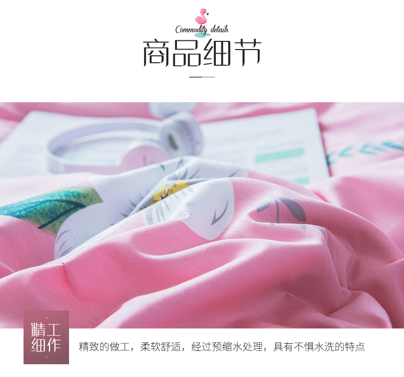 Milana cotton bốn mảnh bộ đồ giường cotton bốn mảnh vải lanh chăn đôi 1,5m1,8 m mục vụ - Bộ đồ giường bốn mảnh bộ ga trải giường everon