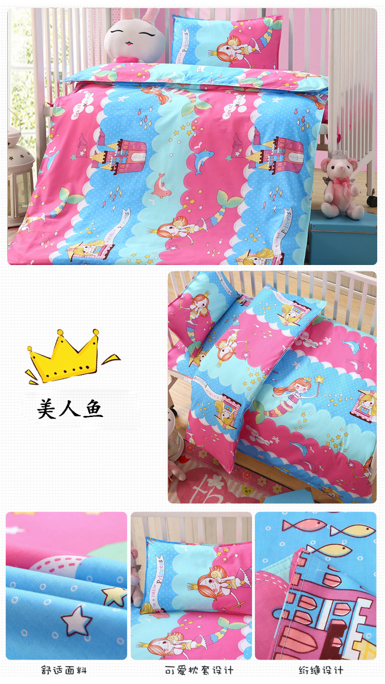 Milana mẫu giáo quilt ba mảnh cotton trẻ em quilt sáu mảnh cotton quilt cover bé nap bộ đồ giường