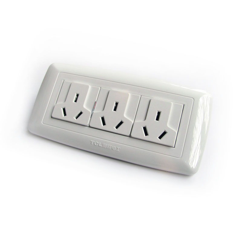 TCL Rogange switch socket U series 118 type three-panel nine-hole three-socket 9-hole socket 155 * 74