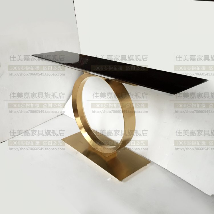 Bàn hiên nhà hiện đại bằng thép không gỉ dải phân cách trường hợp dải gỗ mun dài bàn chống lại bức tường bán hàng bộ phận câu lạc bộ đồ nội thất - Bàn / Bàn bộ bàn ăn đẹp