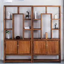 Walnuts Wood Bookshelves Bookcase Combo Solid Wood Bou Ancient Shelf Antique Chinese Style Book House Furniture New Chinese Dobao Cabinet Storage