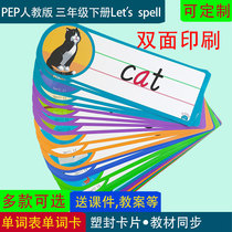 lets spell natural spelling PEP version of primary school English third grade teaching card word card
