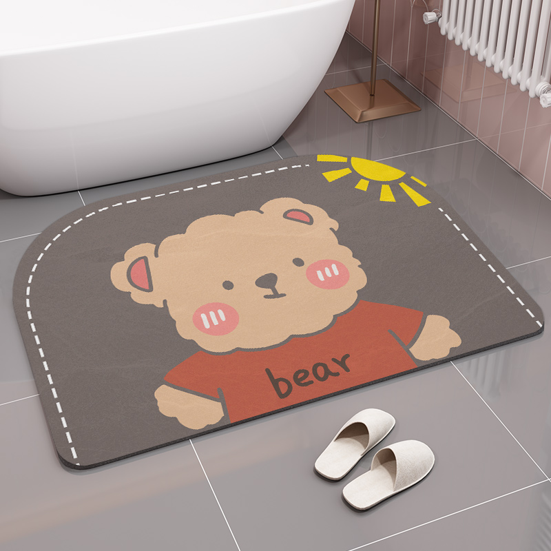 Cartoon diatom mud cushion absorbent pad bathroom door mat non-slip bathroom foot mat bathroom toilet carpet