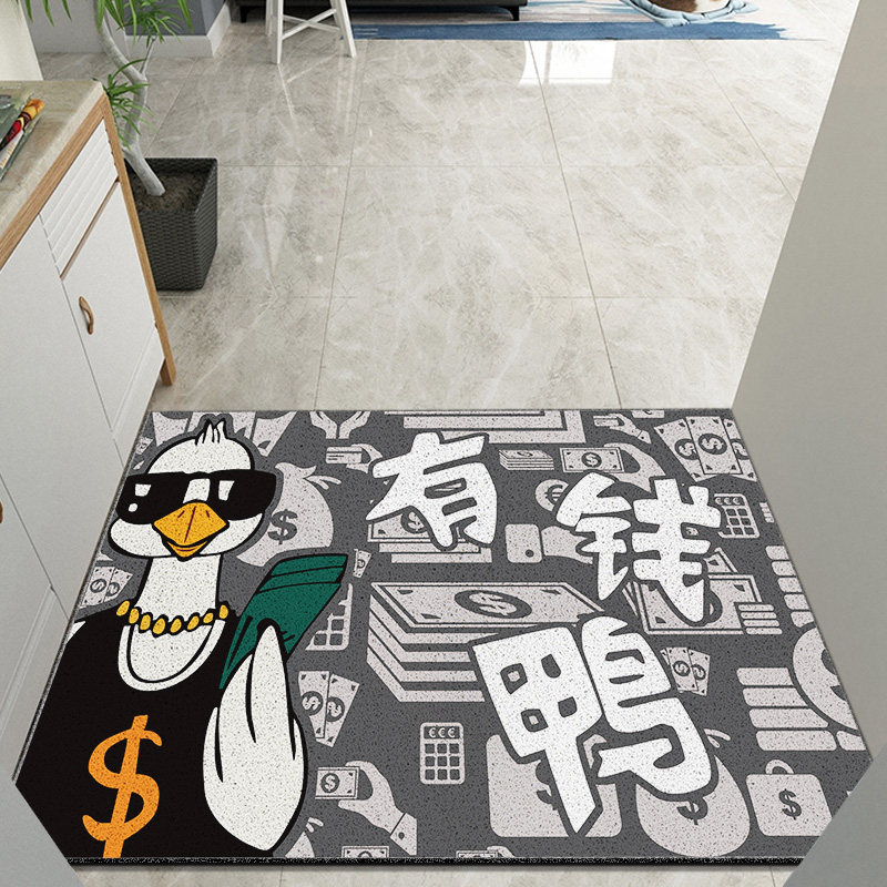 Hip-hop entry door mat door mat non-slip soil porch carpet trend into the door wire ring can be cut mat
