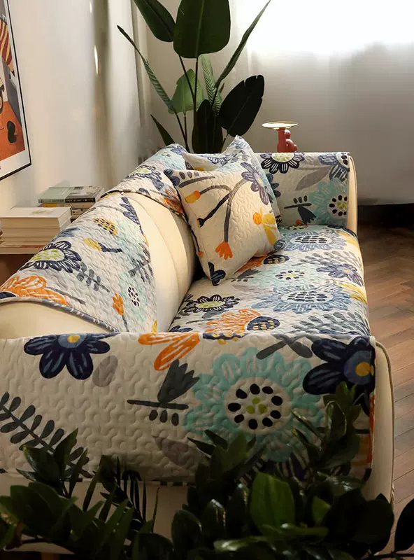 Đệm sofa bông bốn mùa phổ biến đệm chống trượt Bắc Âu đơn giản bao gồm tất cả bao gồm phổ quát bao gồm bộ bìa - Ghế đệm / đệm Sofa