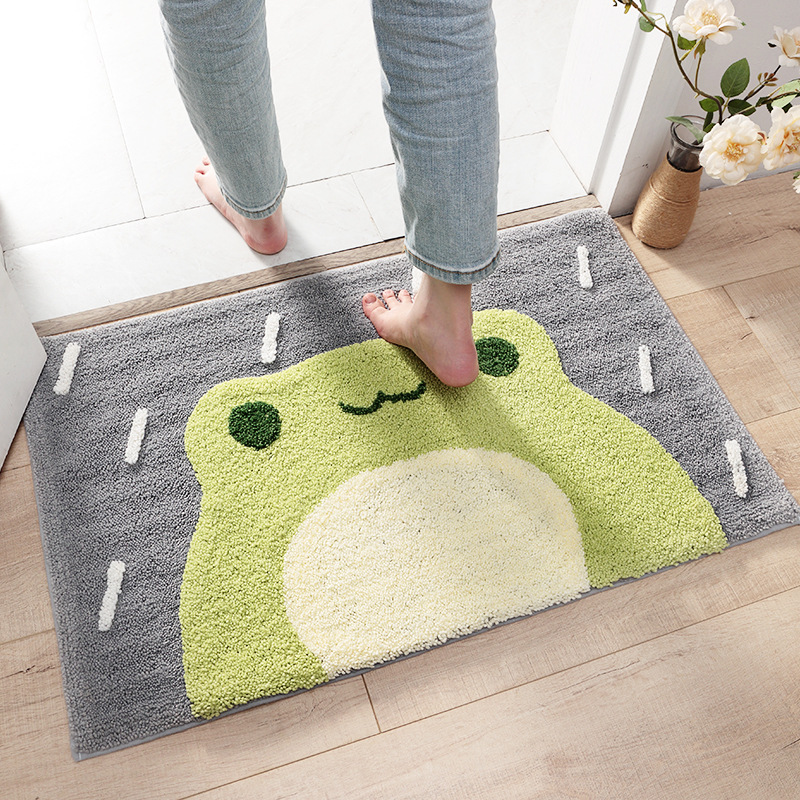 Brief Yocartoon High And Low Gross Home Flocking Floor Mat Doorway Bathroom Absorbent Non-slip Foot Mat in door-to-door cushion-Taobao