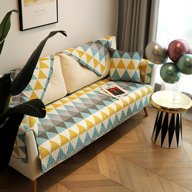 Geometry cotton fabric sofa cushion non-slip sofa cover towel cover cushion four seasons can be customized