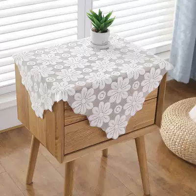 Lace bedside table cloth hollow dust cloth washing machine dust cover refrigerator cover cloth sunscreen cover towel microwave Nordic