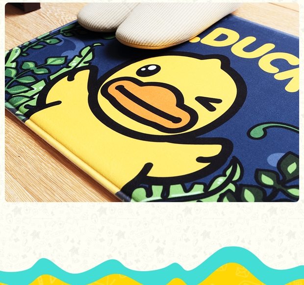 Chính hãng B.duck vịt vàng nhỏ phim hoạt hình dễ thương mat cửa mat phòng tắm thấm thảm phòng ngủ thảm mat - Thảm sàn thảm chùi chân đế cao su
