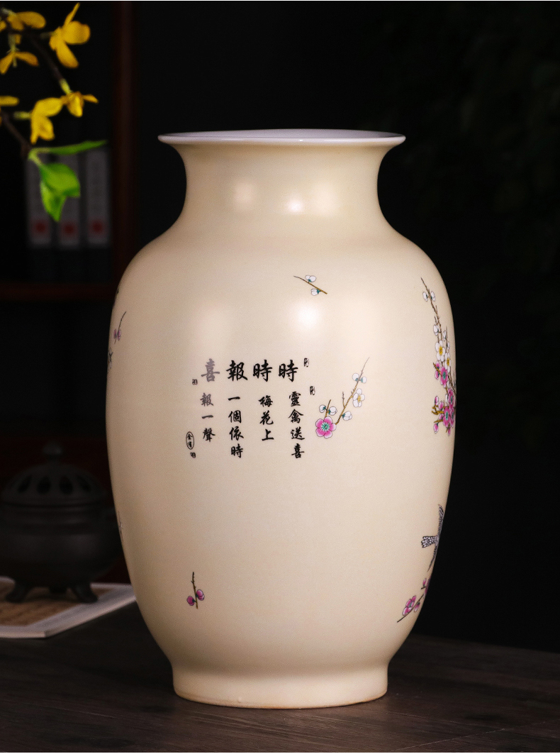 Jingdezhen ceramic vase furnishing articles landing a large golden gourd vases flower arrangement in modern Chinese style household ornaments