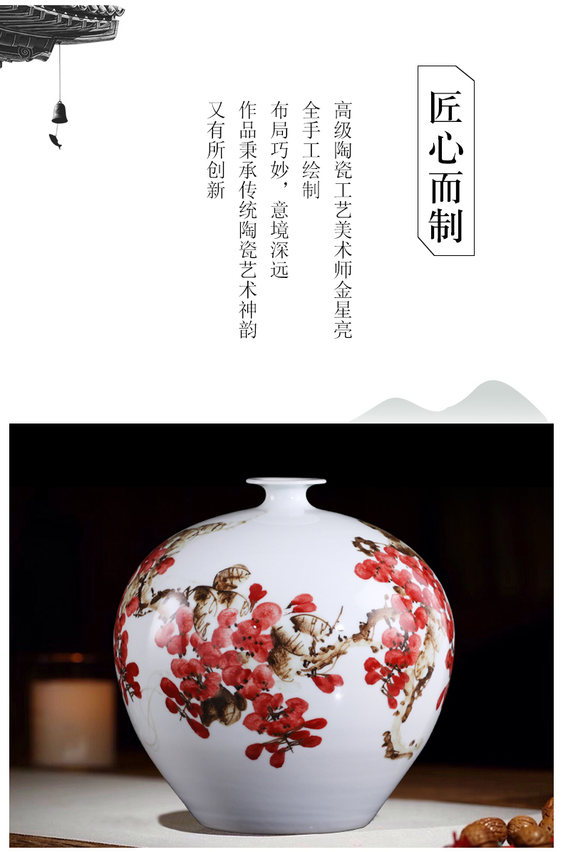 Jingdezhen ceramic vase furnishing articles by hand - made sabingga sukdun dergici jimbi vases, flower arranging the modern Chinese style living room decorations